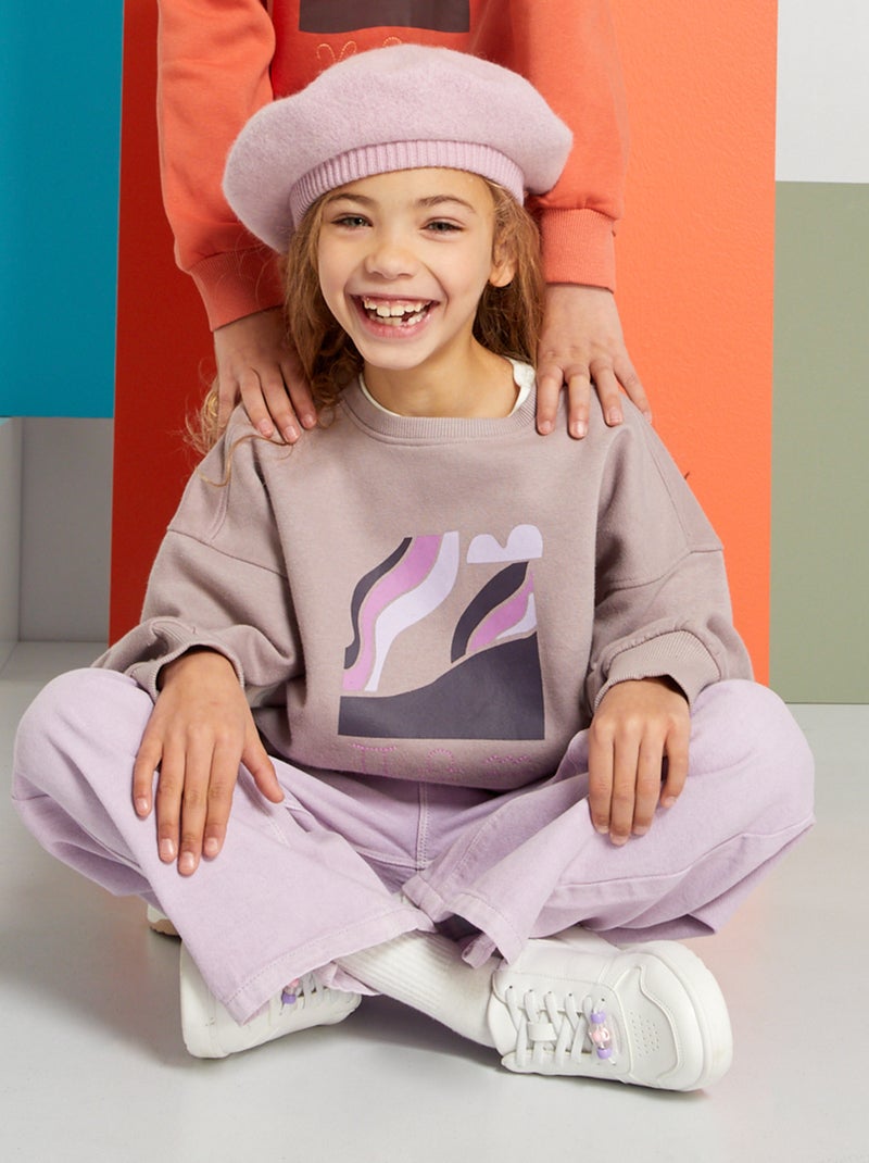 Sweatshirt em moletão estampada VIOLETA - Kiabi