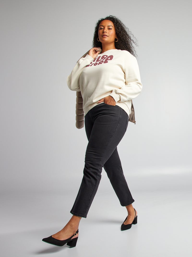 Sweatshirt em moletão estampado BEGE - Kiabi