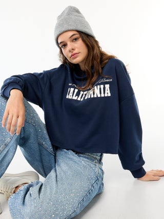 Sweatshirt em moletão estampado