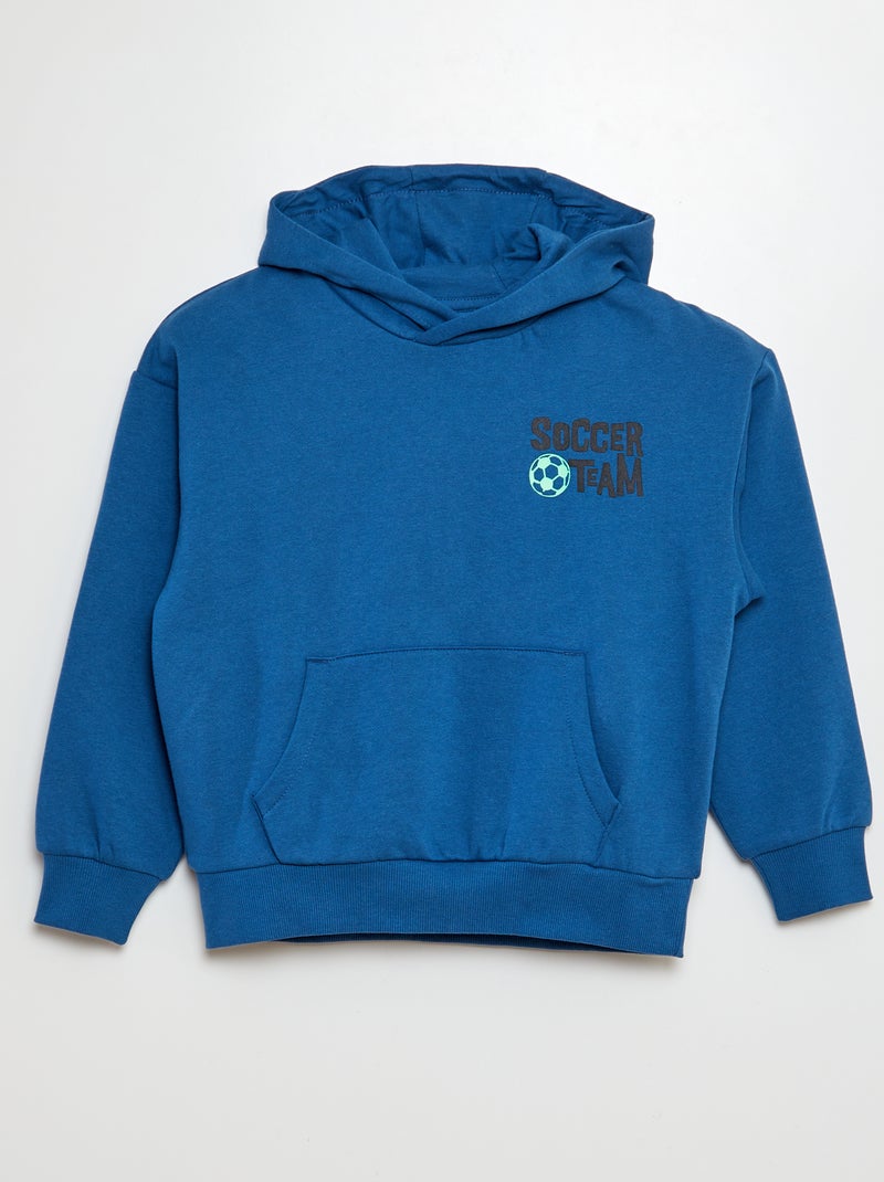 Sweatshirt em moletão estampado frente e verso AZUL - Kiabi