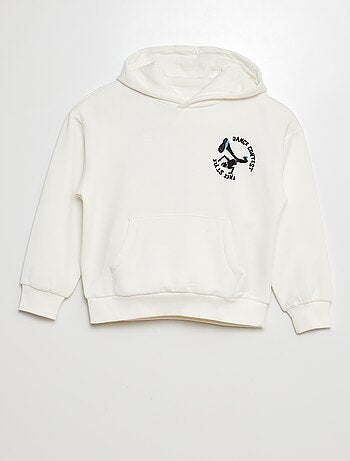 Sweatshirt em moletão estampado frente e verso