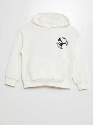 Sweatshirt em moletão estampado frente e verso