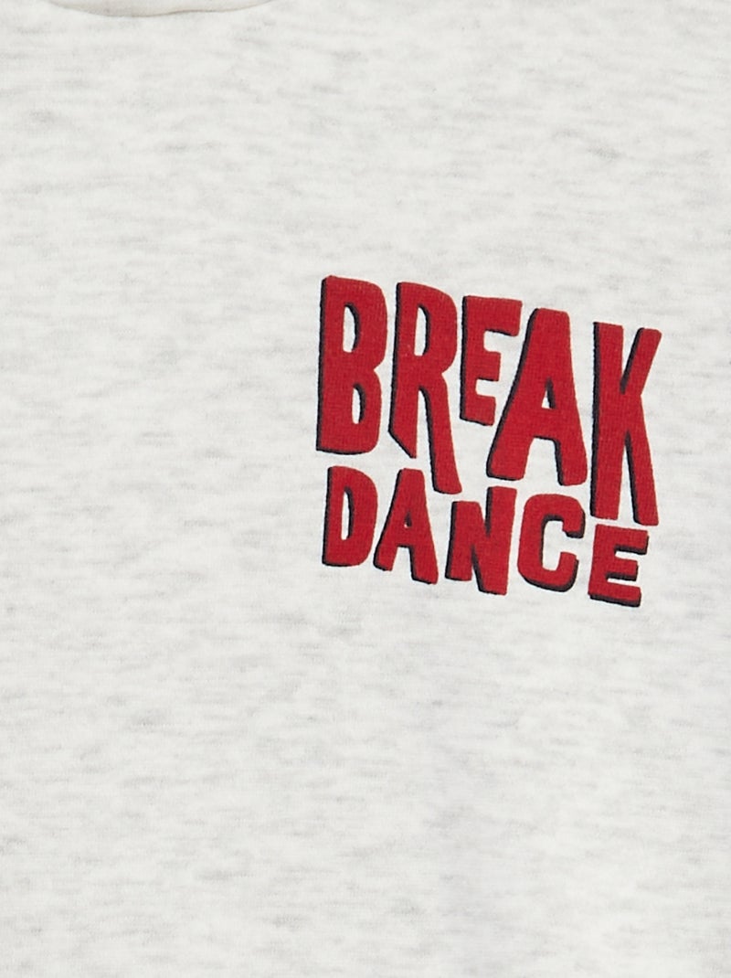 Sweatshirt em moletão estampado frente e verso CINZA - Kiabi