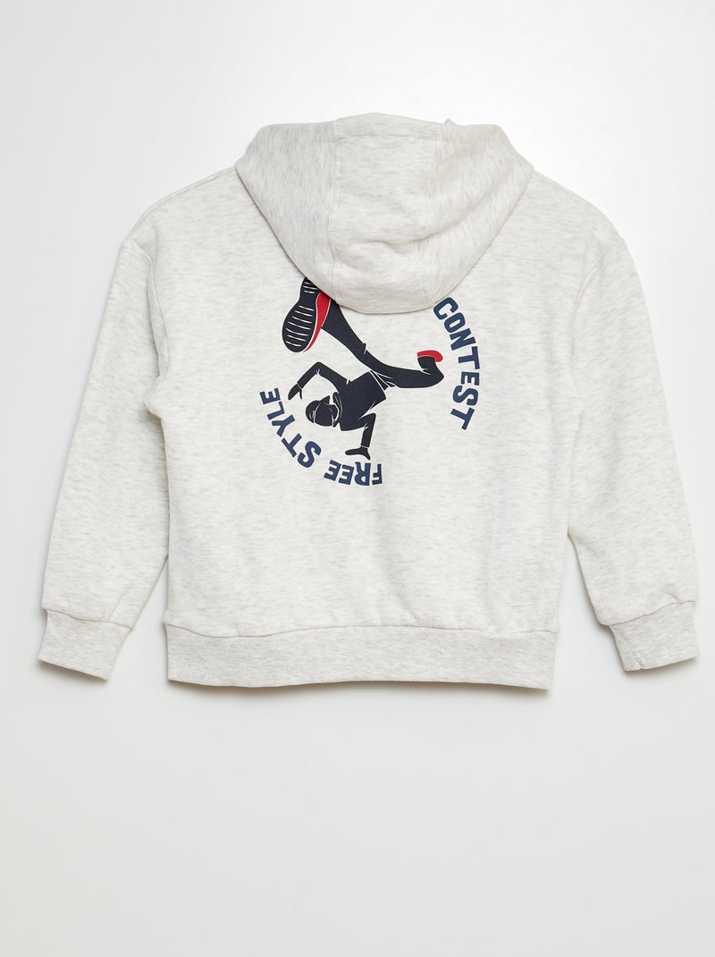 Sweatshirt em moletão estampado frente e verso CINZA - Kiabi