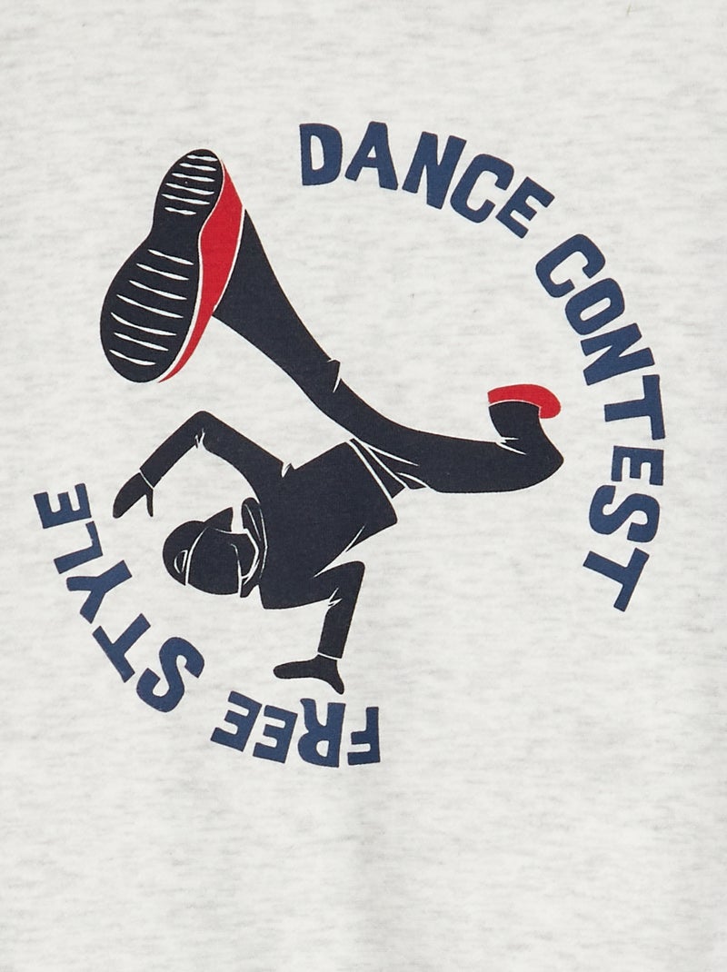 Sweatshirt em moletão estampado frente e verso CINZA - Kiabi