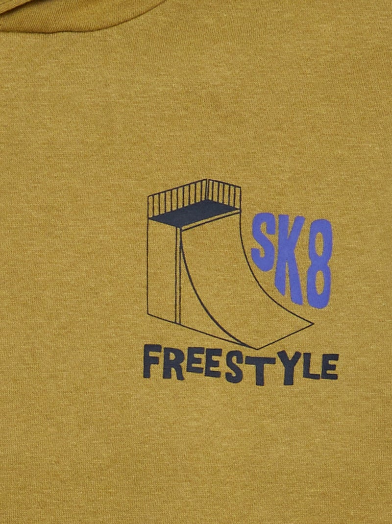 Sweatshirt em moletão estampado frente e verso VERDE - Kiabi