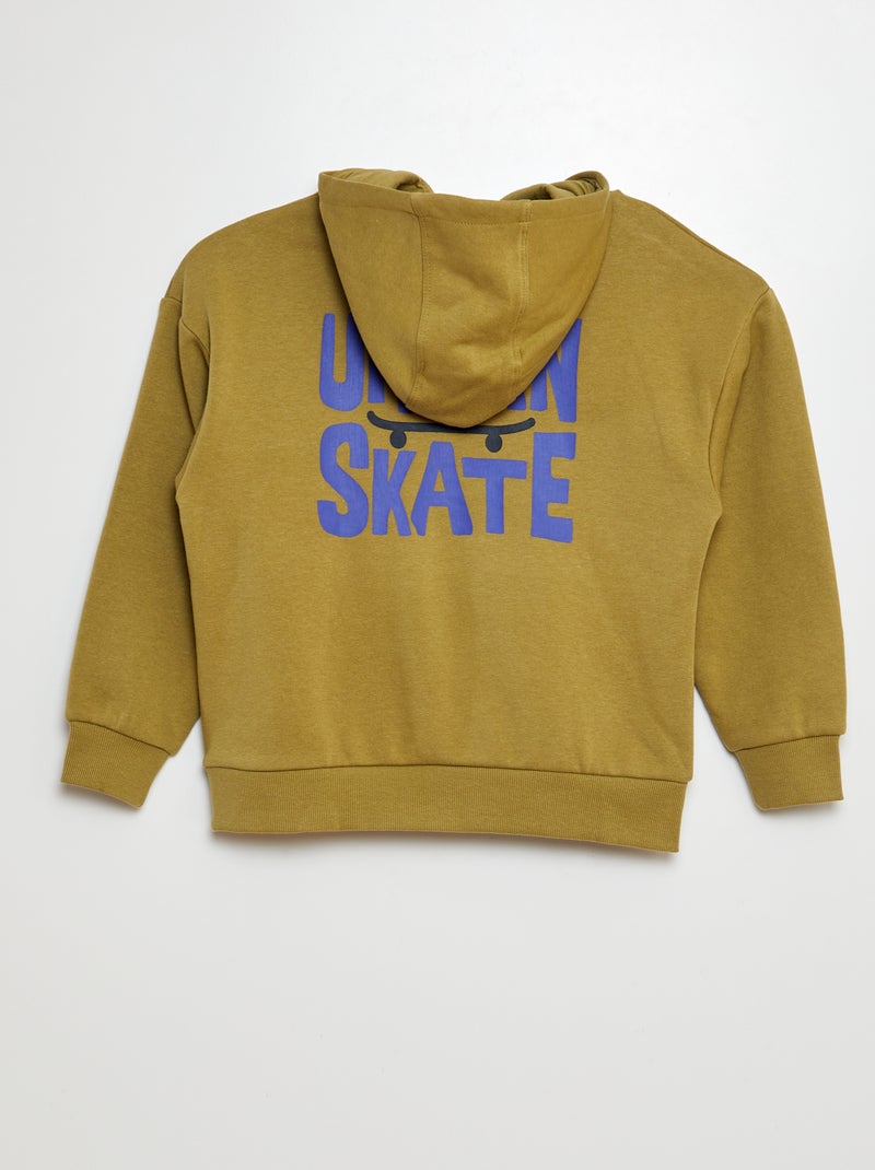 Sweatshirt em moletão estampado frente e verso VERDE - Kiabi