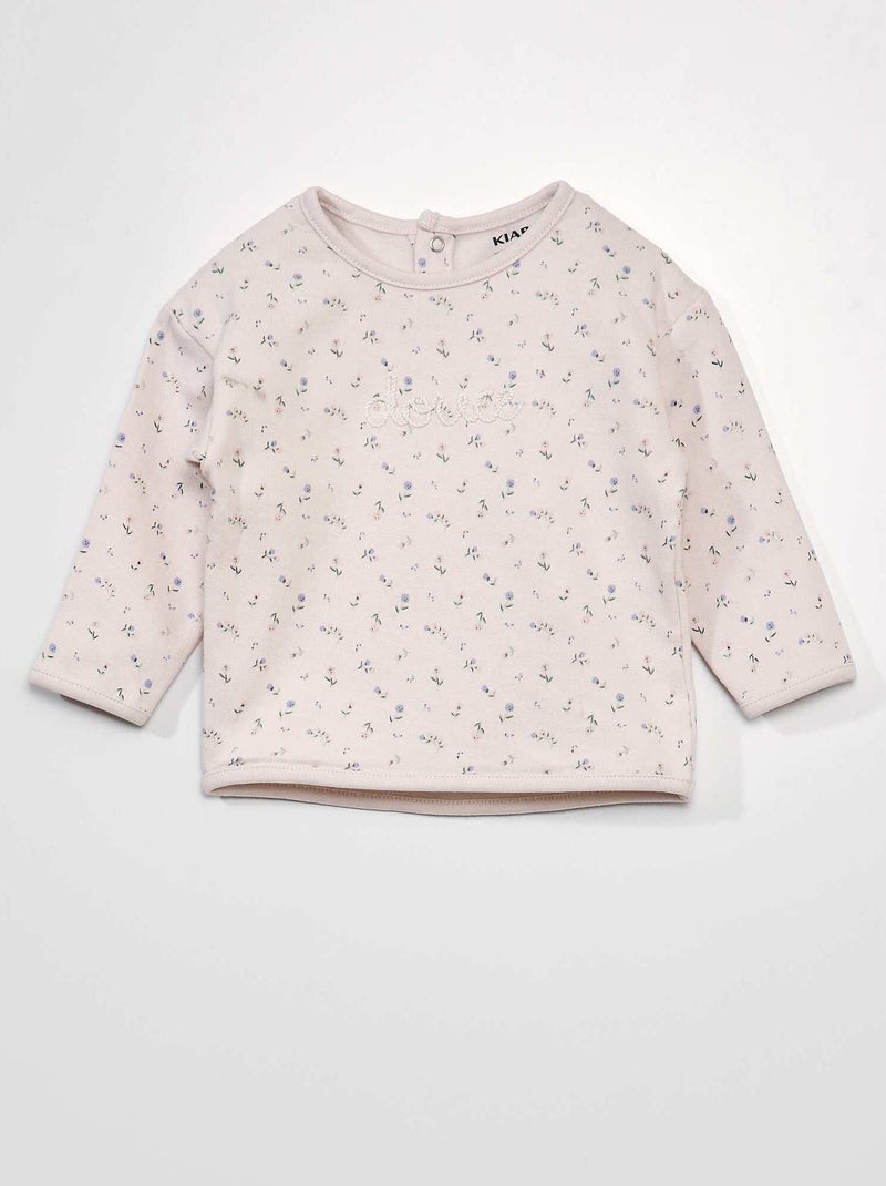 Sweatshirt em moletão estampado ROSA - Kiabi