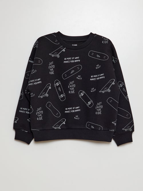 Sweatshirt em moletão estampado 'skater' - Kiabi