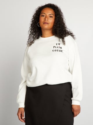 Sweatshirt em moletão estampado