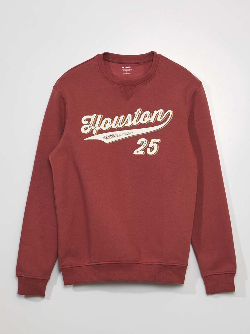 Sweatshirt em moletão estampado VERMELHO - Kiabi