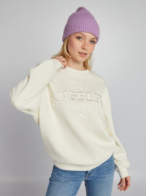 Sweatshirt em moletão estilo campus - Kiabi