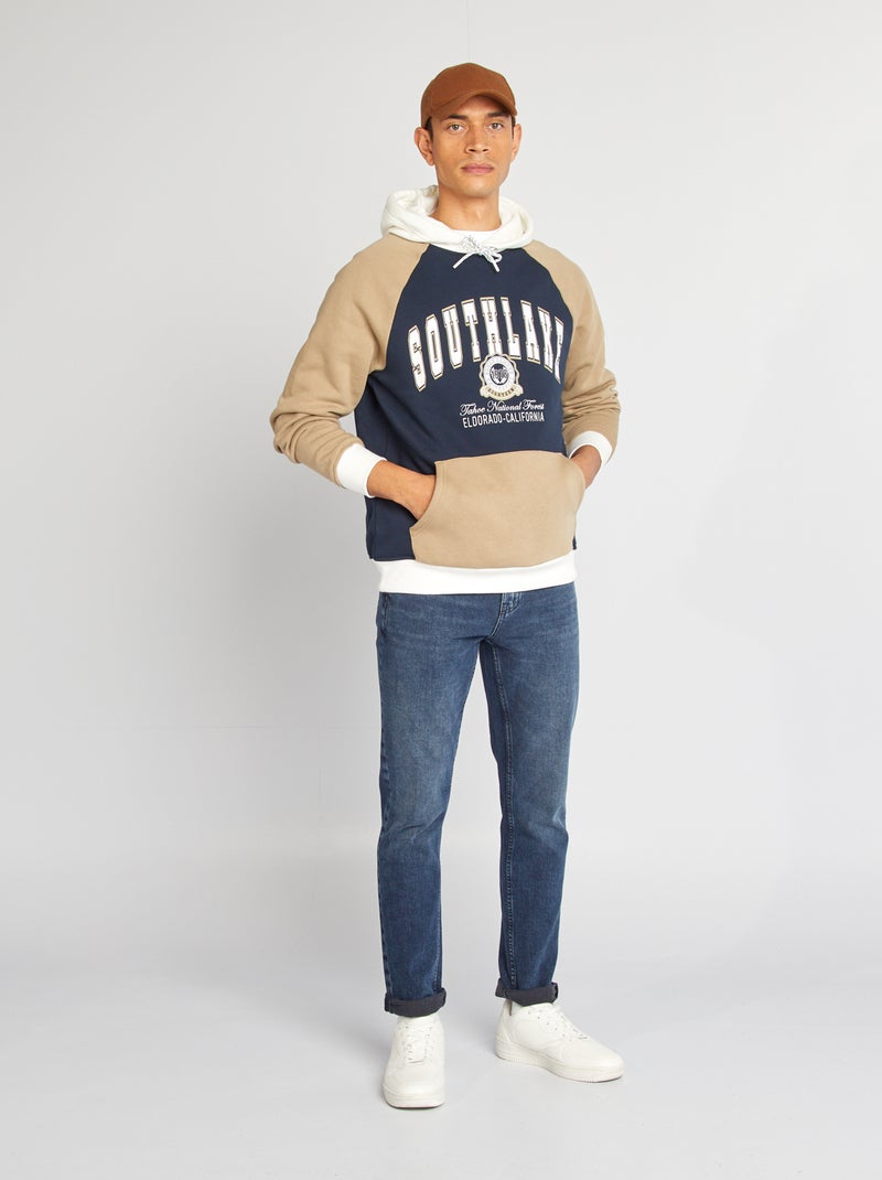 Sweatshirt em moletão estilo universidade americana AZUL - Kiabi