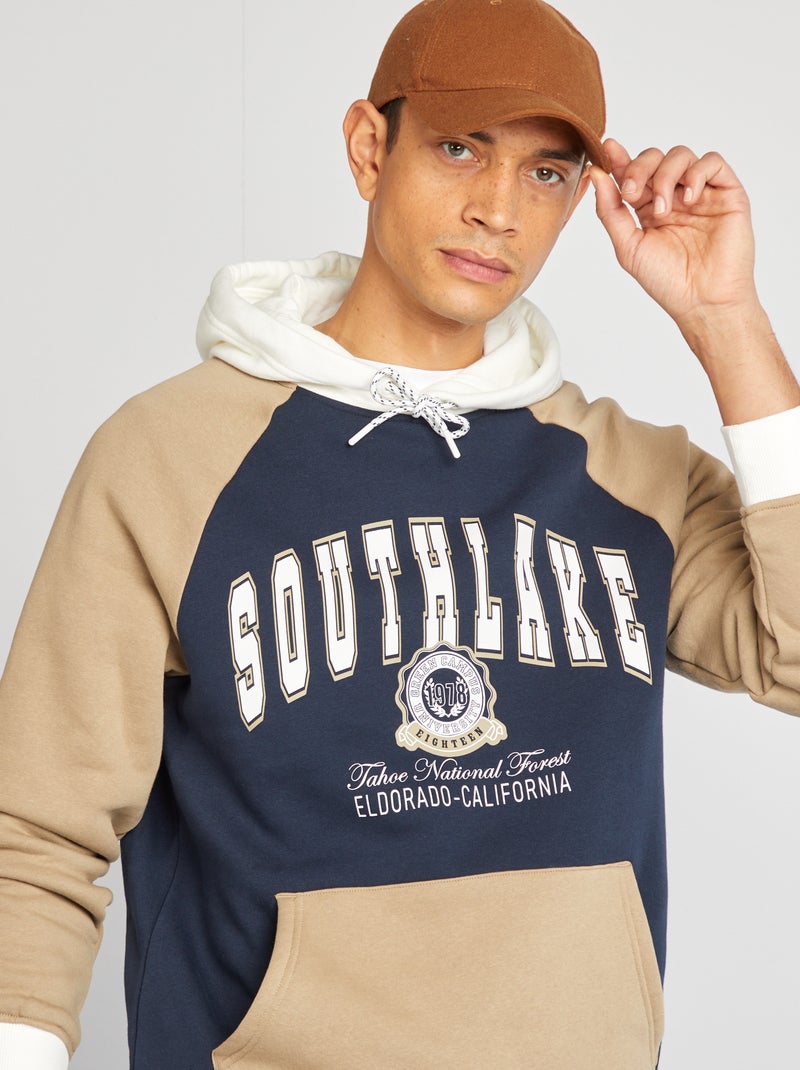 Sweatshirt em moletão estilo universidade americana AZUL - Kiabi