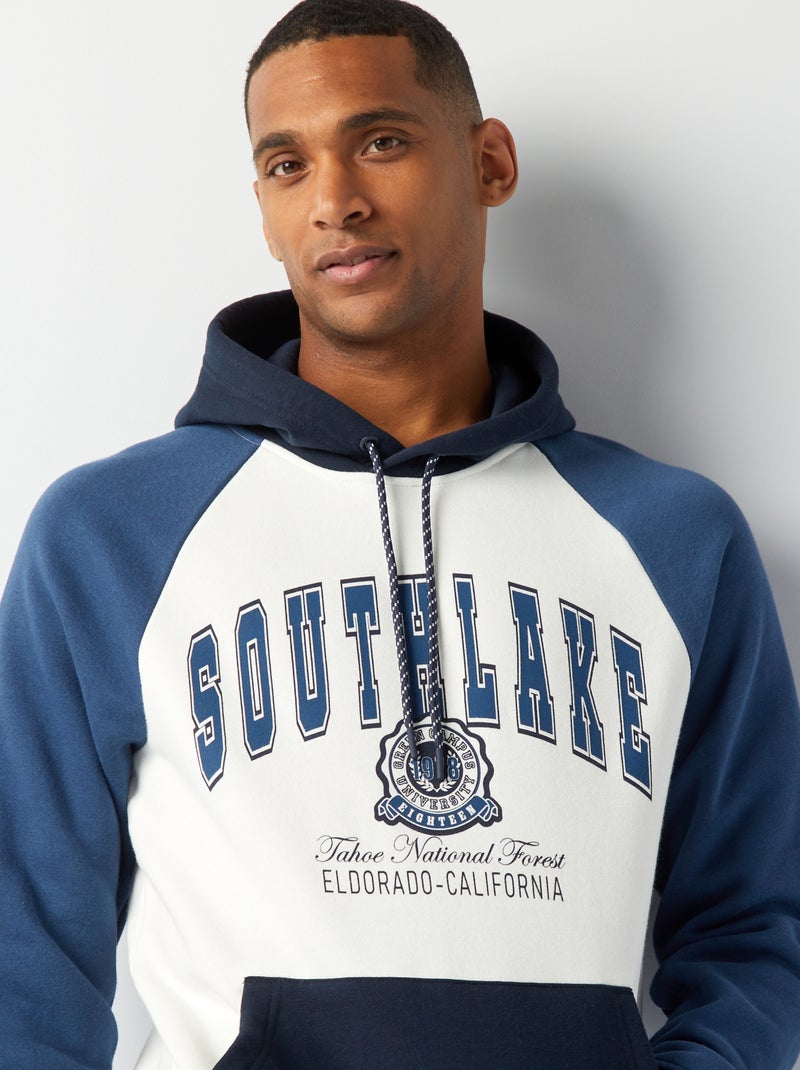 Sweatshirt em moletão estilo universidade americana BRANCO - Kiabi