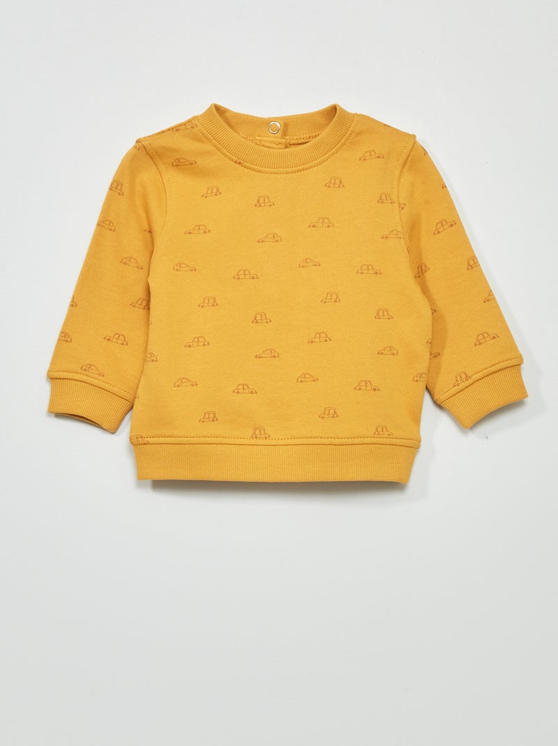 Sweatshirt em moletão fino AMARELO - Kiabi