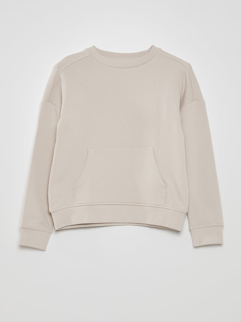Sweatshirt em moletão fino CINZA - Kiabi
