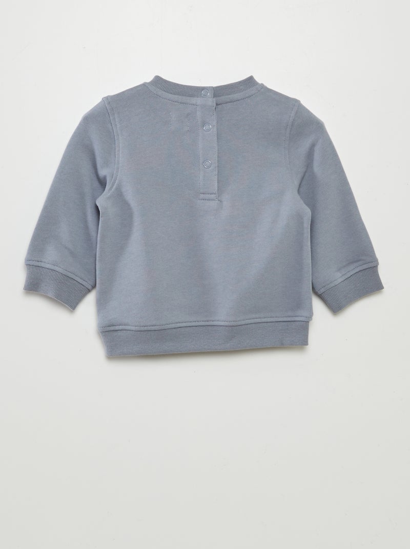 Sweatshirt em moletão fino com estampado AZUL - Kiabi