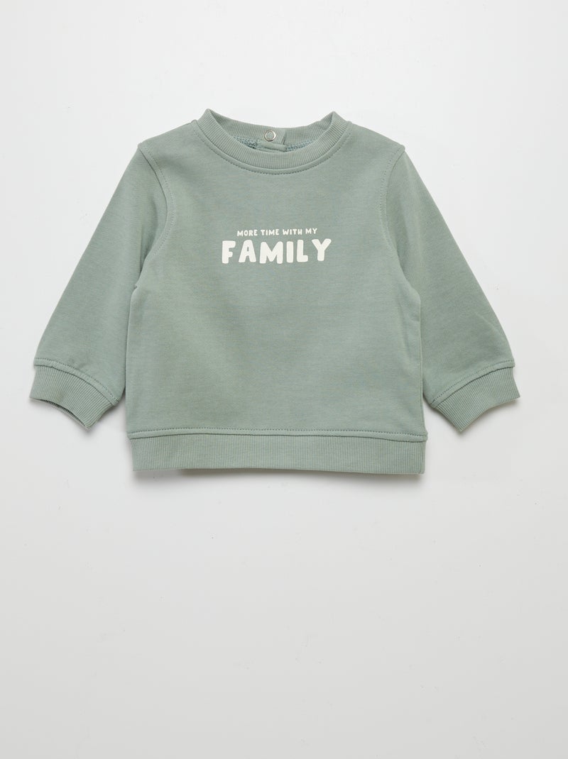 Sweatshirt em moletão fino com estampado VERDE - Kiabi