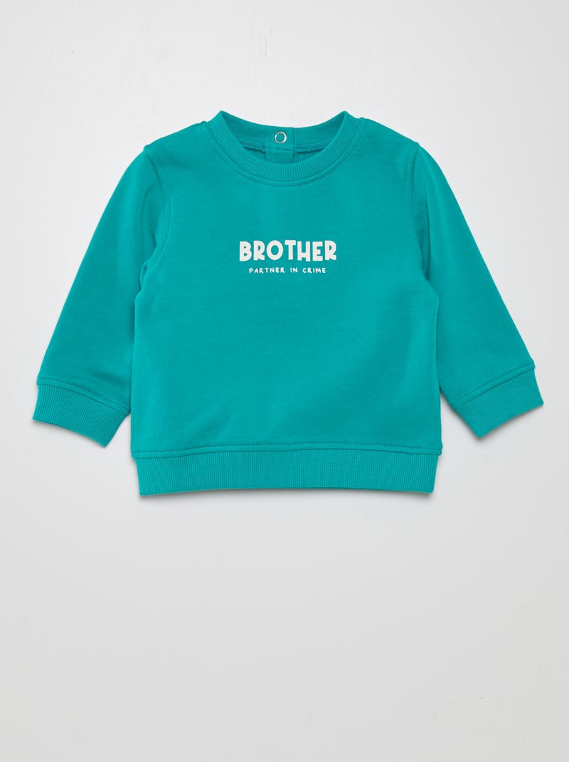 Sweatshirt em moletão fino VERDE - Kiabi