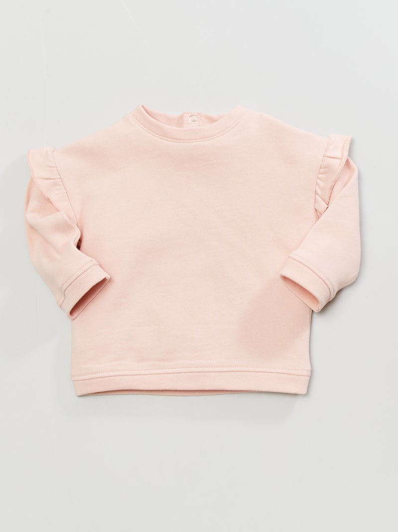 Sweatshirt em moletão gola redonda ROSA - Kiabi