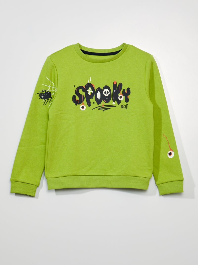 Sweatshirt em moletão 'Halloween' VERDE - Kiabi