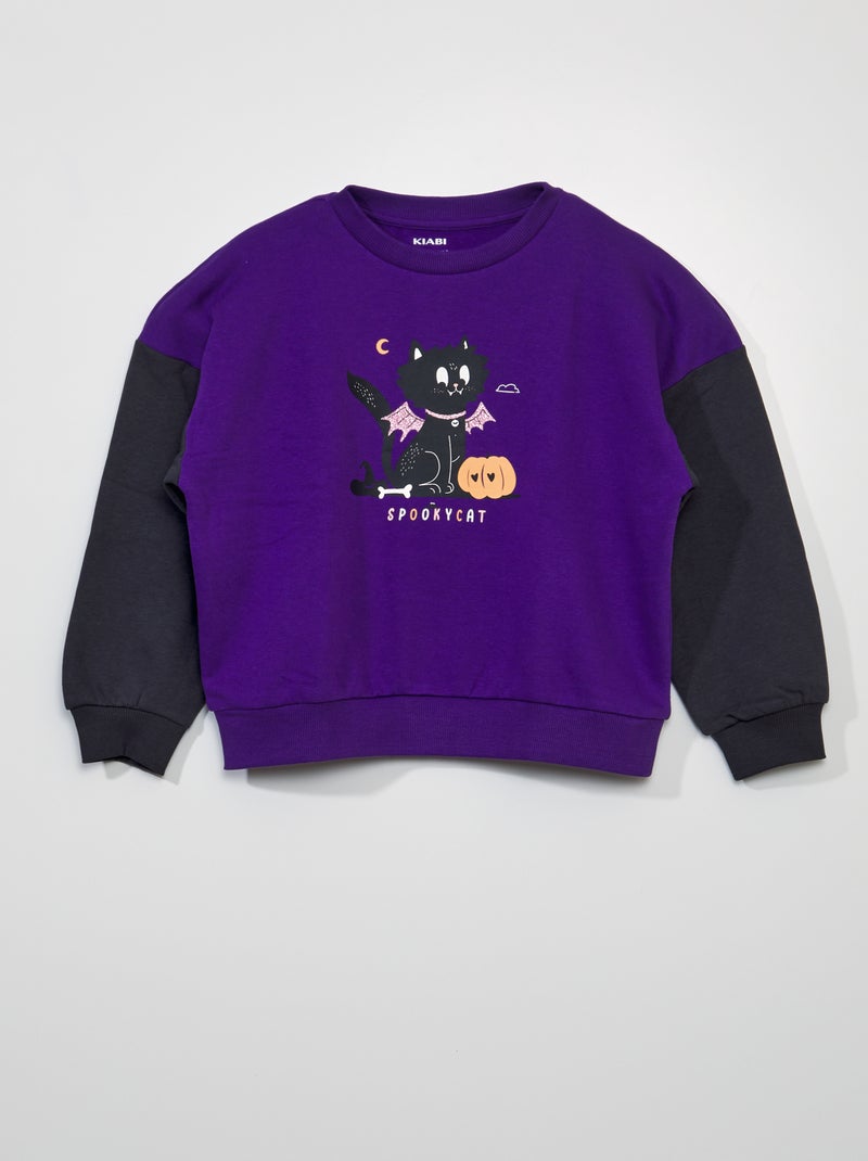 Sweatshirt em moletão 'Halloween' Violeta - Kiabi