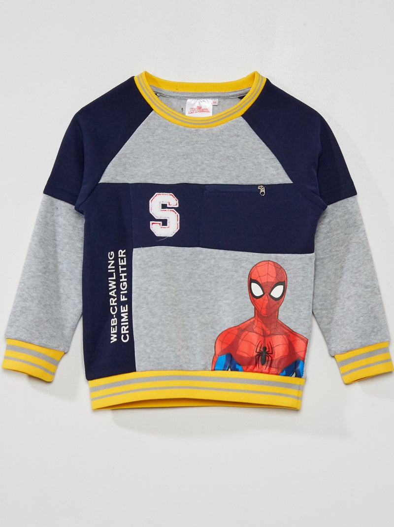 Sweatshirt em moletão 'Homem-Aranha' Cinza - Kiabi