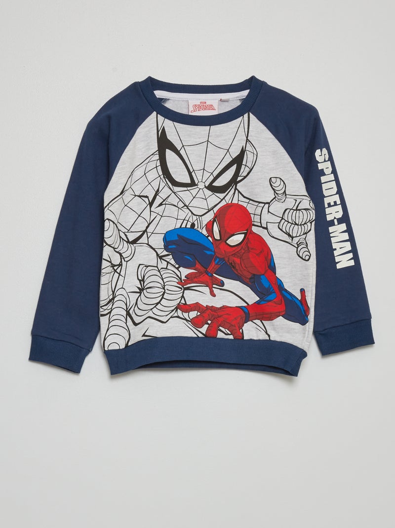 Sweatshirt em moletão 'Homem-Aranha' 'Marvel' Cinza/ Marinho - Kiabi