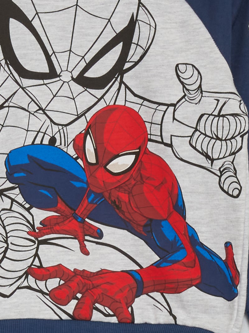 Sweatshirt em moletão 'Homem-Aranha' 'Marvel' Cinza/ Marinho - Kiabi