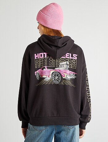 Sweatshirt em moletão 'Hot Wheels' com capuz