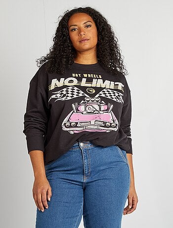 Sweatshirt em moletão 'Hot Wheels'