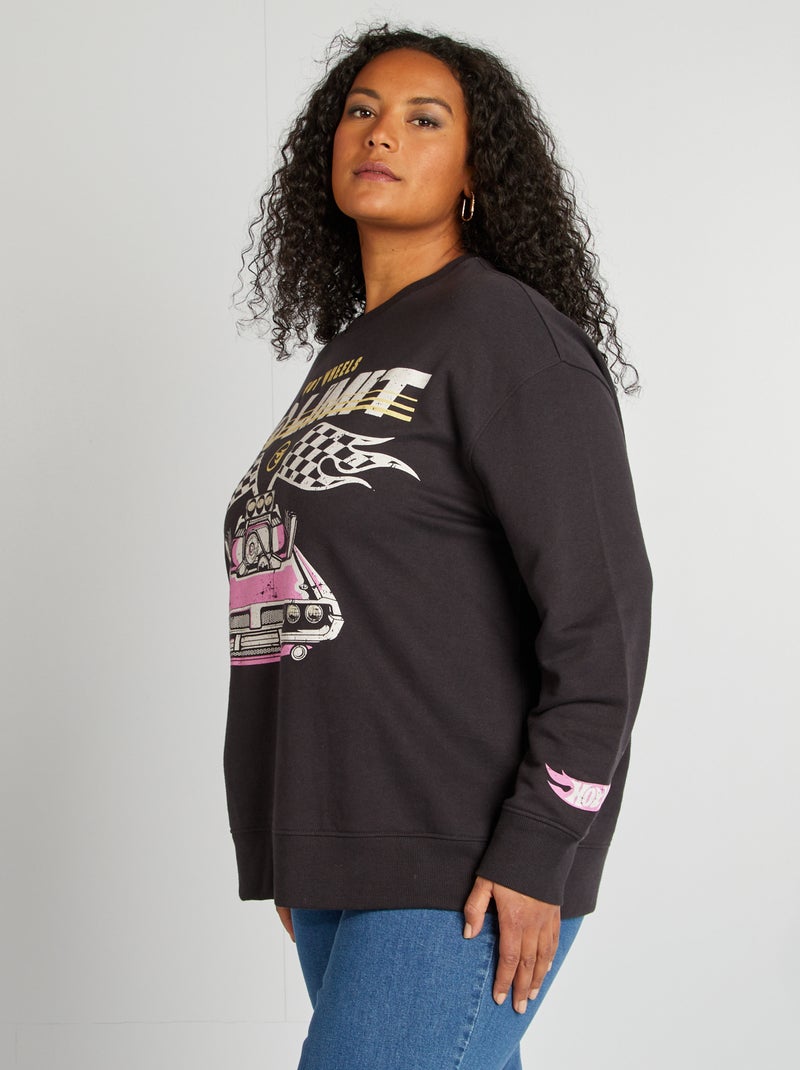 Sweatshirt em moletão 'Hot Wheels' PRETO - Kiabi