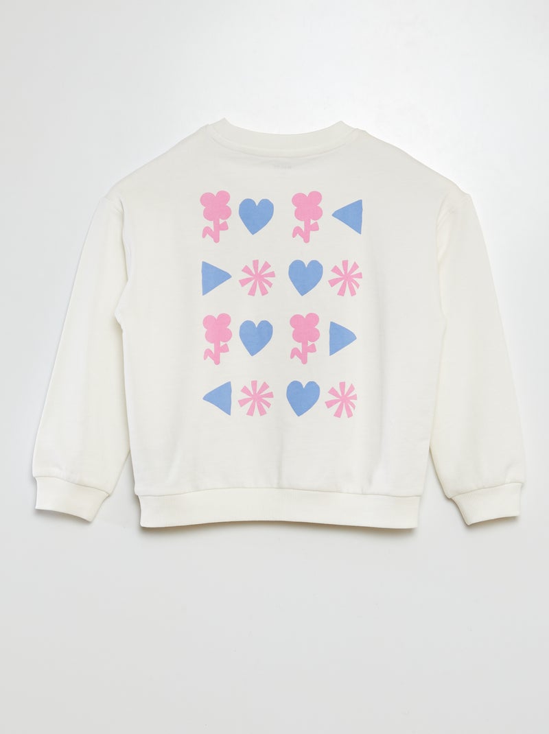 Sweatshirt em moletão leve - Grafik Edition BRANCO - Kiabi