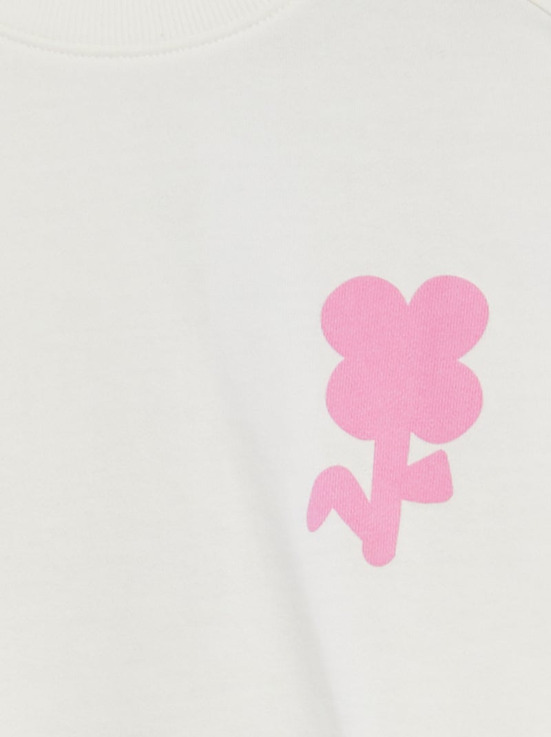 Sweatshirt em moletão leve - Grafik Edition BRANCO - Kiabi