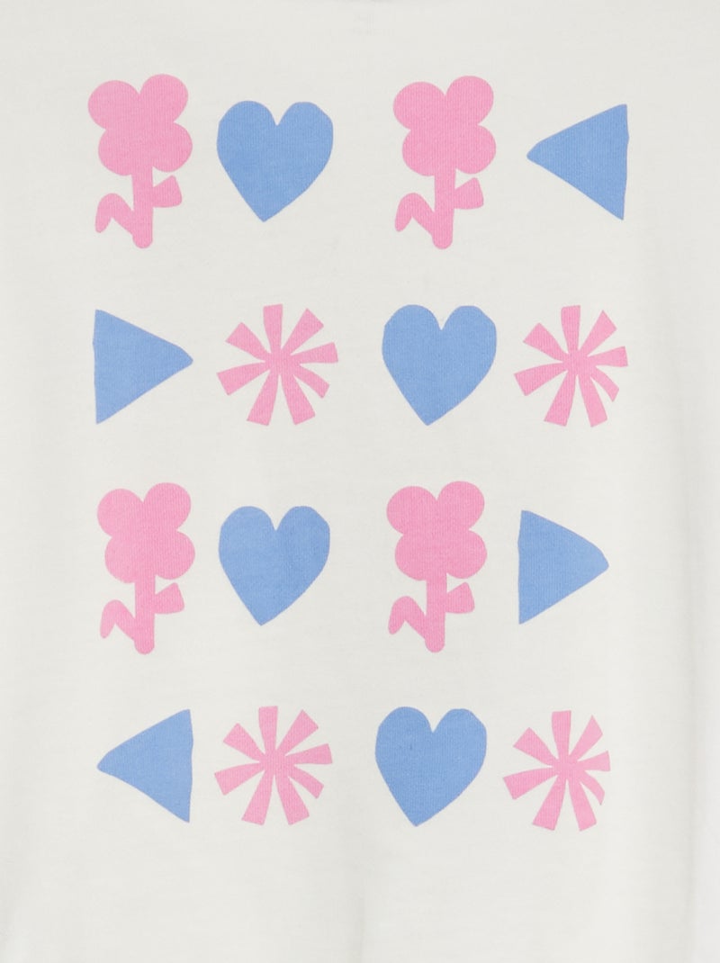 Sweatshirt em moletão leve - Grafik Edition BRANCO - Kiabi