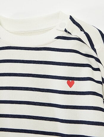 Sweatshirt em moletão leve às riscas - So Easy