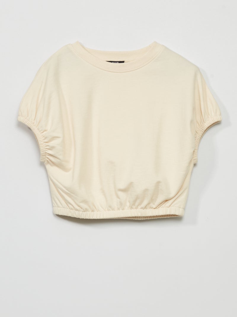Sweatshirt em moletão leve BEGE - Kiabi