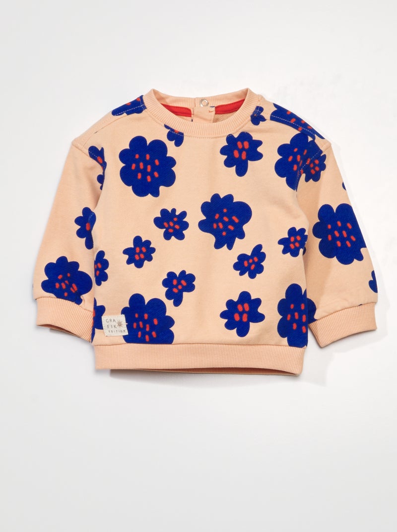 Sweatshirt em moletão leve com abertura atrás BRANCO - Kiabi