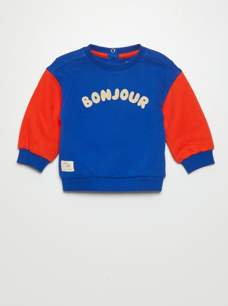 Sweatshirt em moletão leve com estampado BRANCO - Kiabi