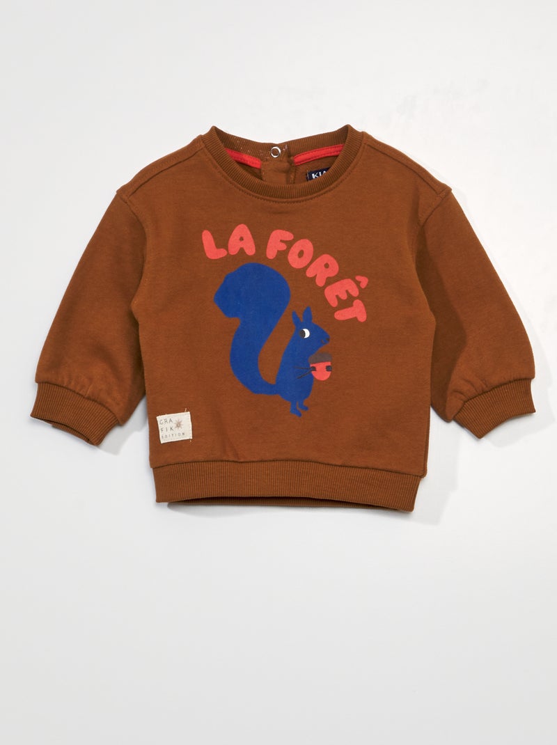 Sweatshirt em moletão leve com estampado BRANCO - Kiabi
