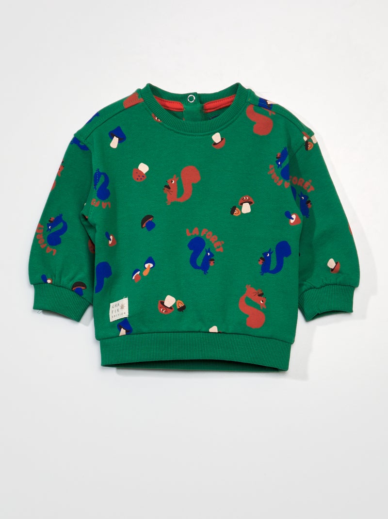 Sweatshirt em moletão leve com estampado BRANCO - Kiabi