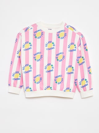 Sweatshirt em moletão leve com estampado