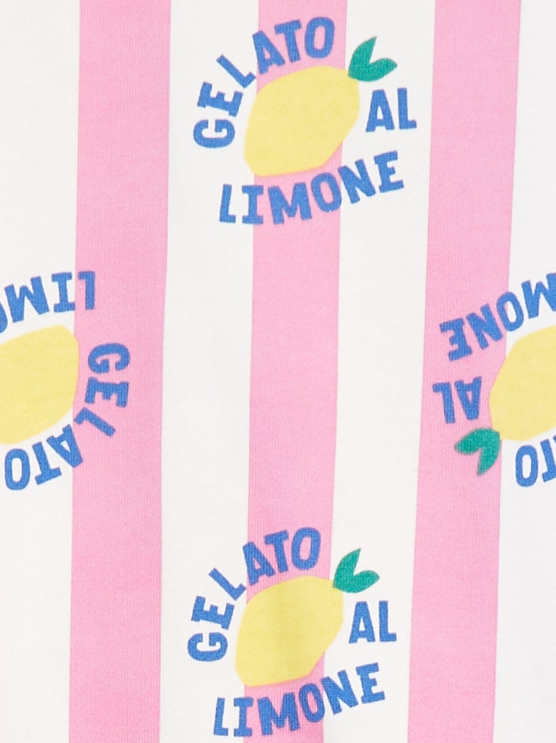 Sweatshirt em moletão leve com estampado BRANCO - Kiabi