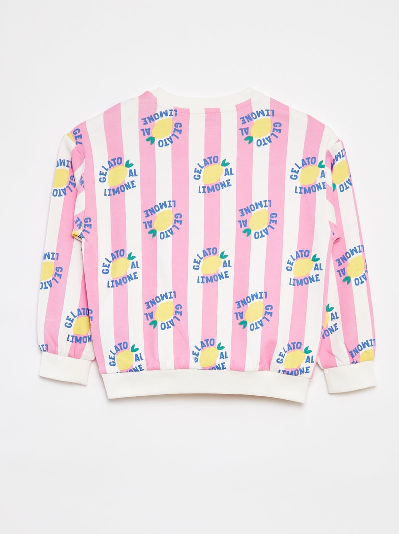 Sweatshirt em moletão leve com estampado BRANCO - Kiabi