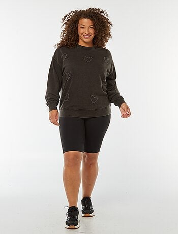 Sweatshirt em moletão leve com estrelas em ouropel