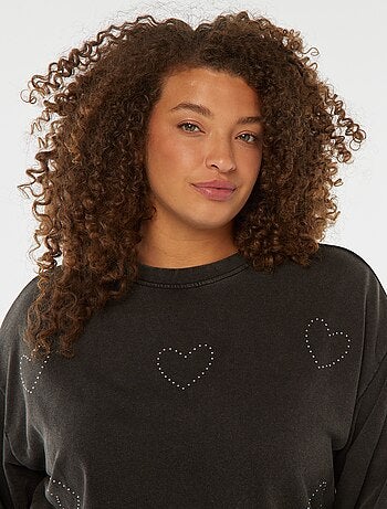 Sweatshirt em moletão leve com estrelas em ouropel