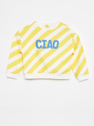 Sweatshirt em moletão leve com gola redonda e motivo