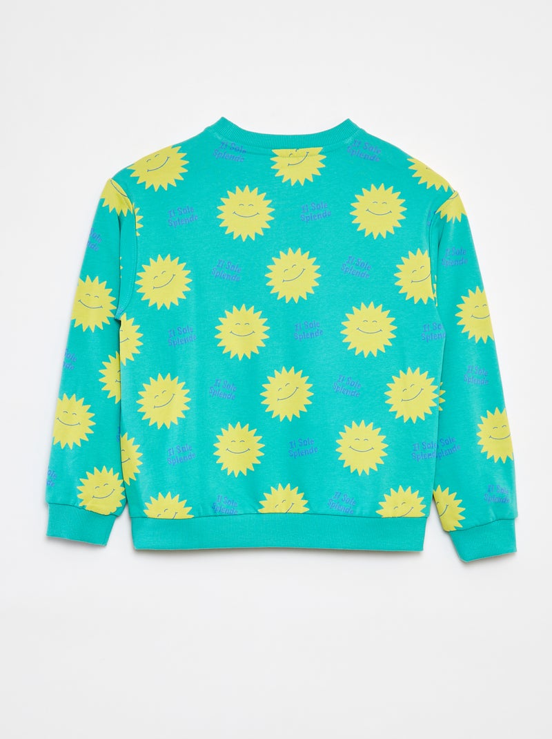 Sweatshirt em moletão leve com motivo VERDE - Kiabi