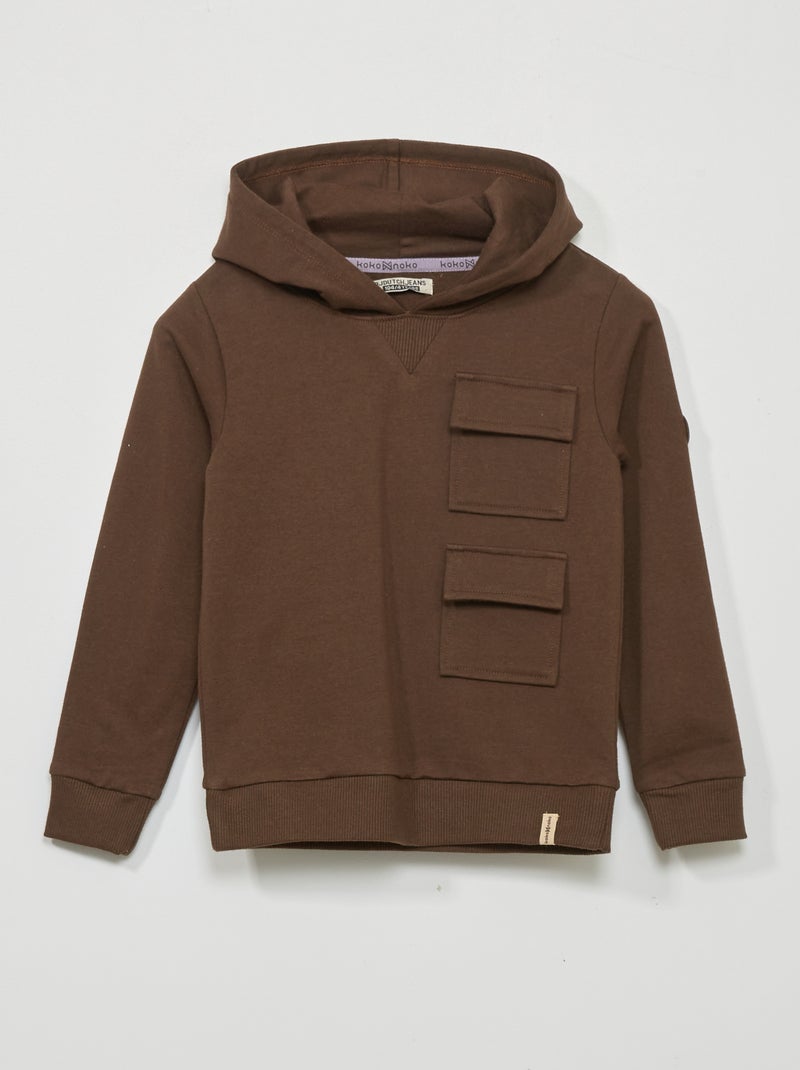 Sweatshirt em moletão leve Marrom - Kiabi